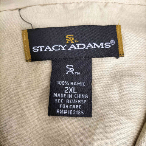 ステイシーアダムス STACY ADAMS リネン100% 開襟 ボックス半袖シャツ メンズ 2XL
