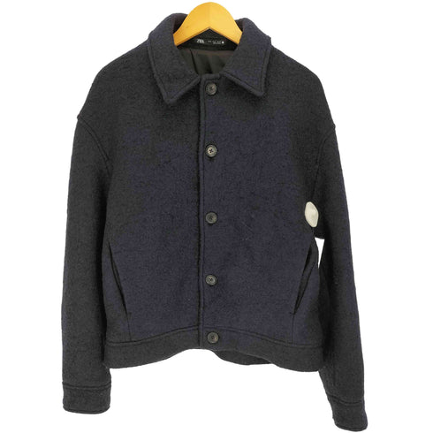 ザラ ZARA ブークレ テクスチャージャケット メンズ import:M