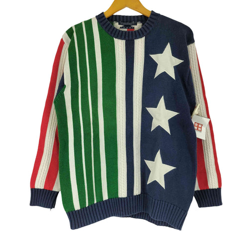 トミーヒルフィガー TOMMY HILFIGER 星ワッペン デザインコットンニット メンズ import:M