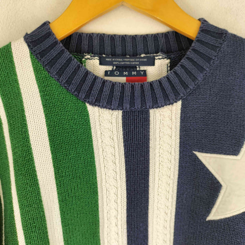 トミーヒルフィガー TOMMY HILFIGER 星ワッペン デザインコットンニット メンズ import:M