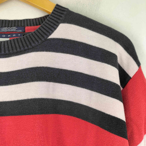 トミーヒルフィガー TOMMY HILFIGER ボーダーデザインコットンニット メンズ import:M