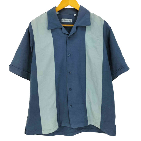 90S MILANO BAY レーヨン混 切替 開襟 S/S シャツ メンズ import:L