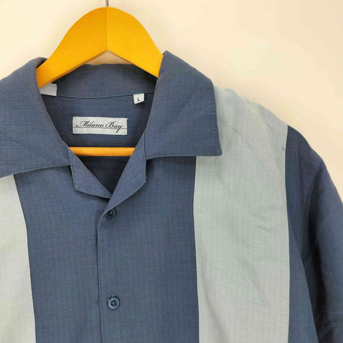 90S MILANO BAY レーヨン混 切替 開襟 S/S シャツ メンズ import:L