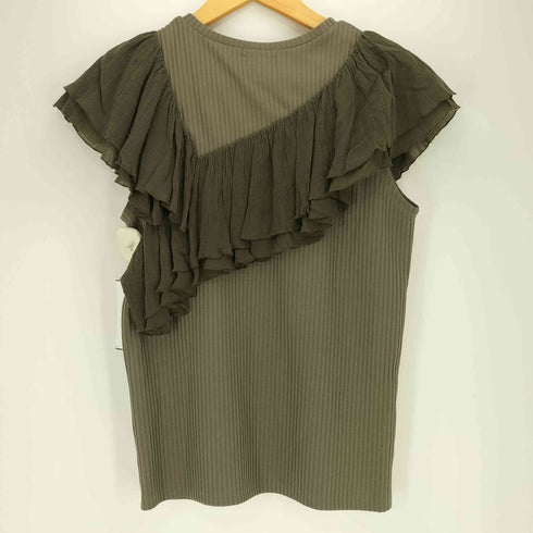 ランバンオンブルー LANVIN en Bleu フリルドッキング リブ カットソー レディース EUR:38