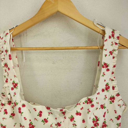 ザラ ZARA 花柄フリルビスチェ レディース import:L
