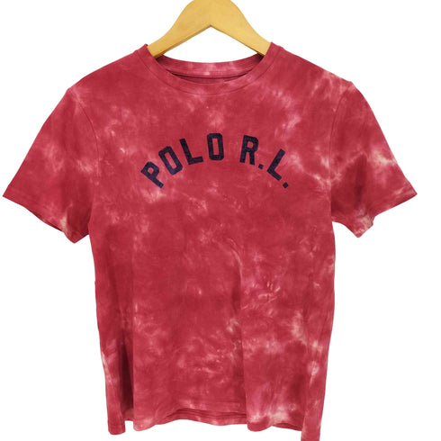 ポロラルフローレン POLO RALPH LAUREN フロントロゴ タイダイ染め クルーネック コットン S/S Tシャツ レディース import:M