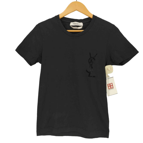 イヴサンローラン Yves Saint Laurent 00S RIVE GAUCHE トムフォード期 イタリア製 YSL フロッキーロゴプリント Tシャツ メンズ import:S