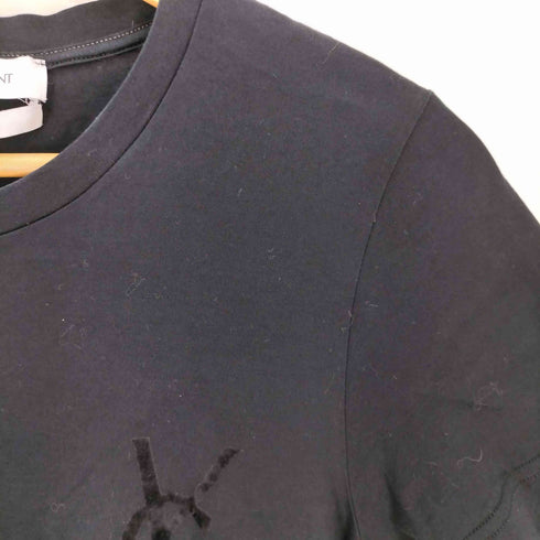 イヴサンローラン Yves Saint Laurent 00S RIVE GAUCHE トムフォード期 イタリア製 YSL フロッキーロゴプリント Tシャツ メンズ import:S