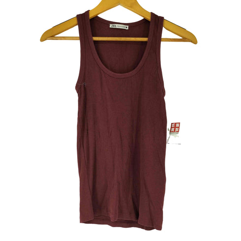 ザラ ZARA Uネック タンクトップ レディース US S