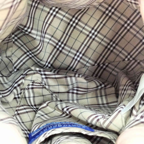 バーバリーブルーレーベル BURBERRY BLUE LABEL 裏地チェック スタッズ加工 レザー ショルダーバッグ レディース