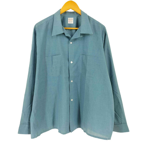 ヴァンヒューゼン VAN HEUSEN 60s 襟芯 ポリコットン 長袖 オープンカラーシャツ メンズ XL