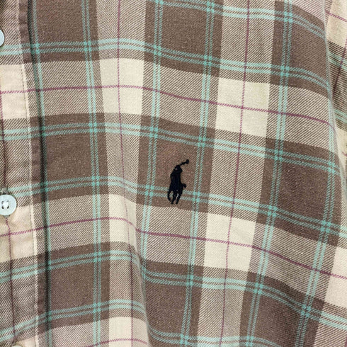 ラルフローレンゴルフ RALPH LAUREN GOLF 90s TILDEN ポニー刺繍 ボタンダウン マドラスチェックシャツ メンズ import:M