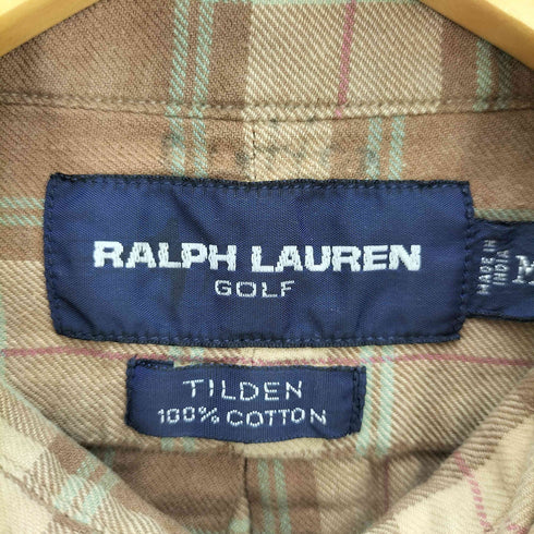 ラルフローレンゴルフ RALPH LAUREN GOLF 90s TILDEN ポニー刺繍 ボタンダウン マドラスチェックシャツ メンズ import:M
