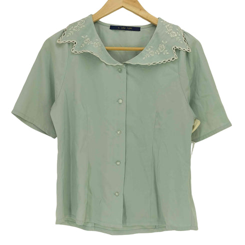 アンアナザーアンジェラス an another angelus ローズ刺繍ハシゴカットワーク衿ブラウス レディース FREE