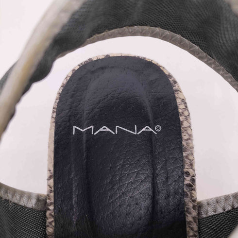 マナナ MANANA 厚底 パイソン スポーツサンダル レディース