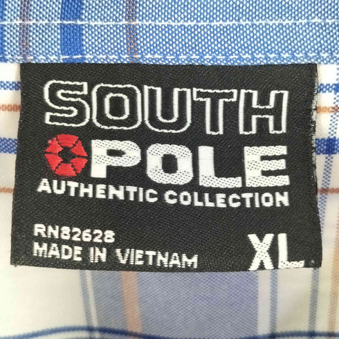 サウスポール SOUTHPOLE 90-00S ロゴ刺繍 レギュラーカラーチェックシャツ メンズ XL