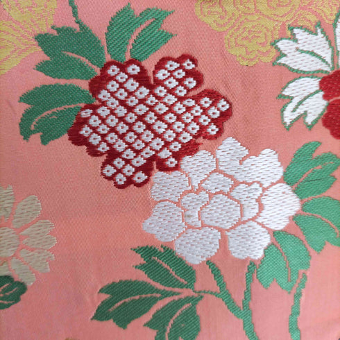 まぐ屋 レザーシルク切替 フラワー刺繍 ハンドバッグ レディース