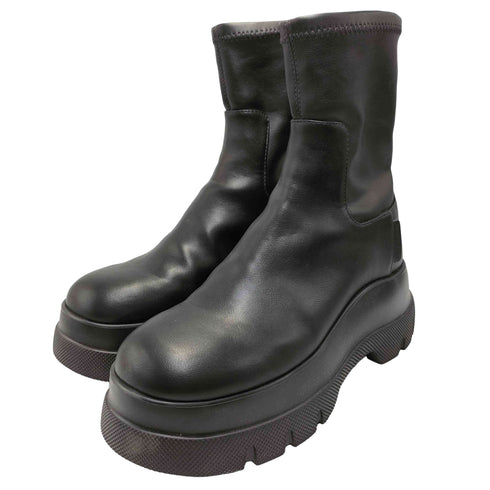 チャールズアンドキース CHARLES&KEITH Leoi レオイ バックジップチャンキーアンクルブーツ レディース JPN:38