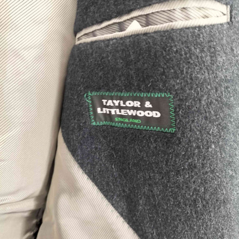 TAYLOR&LITTLEWOOD pure angola アンゴラ100% 比翼ステンカラーコート メンズ JPN:L
