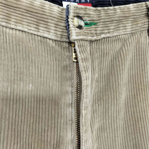 トミーヒルフィガー TOMMY HILFIGER 90s 2タック 太畝 コーデュロイ ワイド パンツ メンズ 32×32
