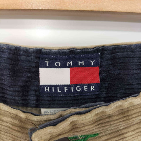 トミーヒルフィガー TOMMY HILFIGER 90s 2タック 太畝 コーデュロイ ワイド パンツ メンズ 32×32