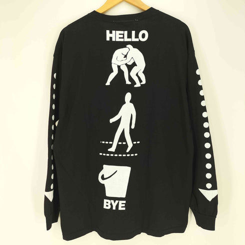 Heuristic Silk FEED ME WEIRD THINGS プリント ロングスリーブTシャツ メンズ import:XL