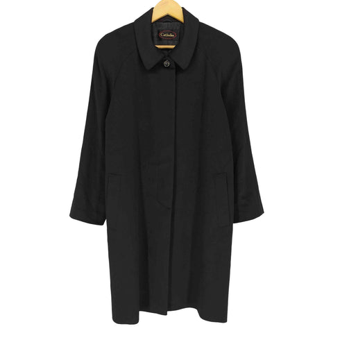 Cathelin CASHMERE カシミヤ100% 比翼ステンカラーコート 裏地シルク レディース JPN:9号