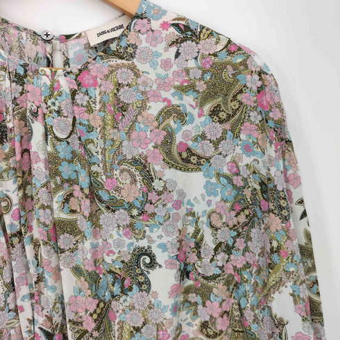 ザディグエヴォルテール ZADIG&VOLTAIRE Ritan Flower Print Dress レーヨン100% バックオープンワンピース レディース import:XS