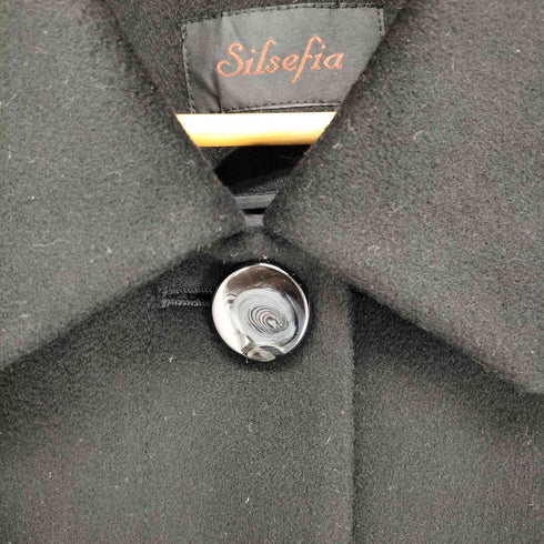 Silsefia PURE CASHMERE カシミヤ100% 比翼ステンカラーコート レディース JPN:11号
