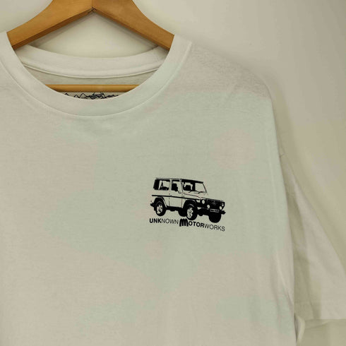 UNKNOWN MOTORWORKS LTD USA製 企業ロゴ プリント クルーネックTシャツ メンズ import:XL