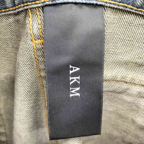エーケイエム AKM クラッシュ リペア ヴィンテージ加工 ストレート ダメージデニムパンツ Y2K レディース JPN:S