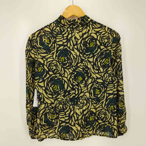 レリアン Leilian 総柄 L/S ハイネック シャツ ブラウス レディース 9