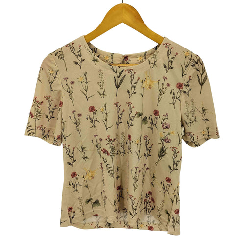 レリアン Leilian 花 総柄 S/S クルーネック ブラウス レディース 9