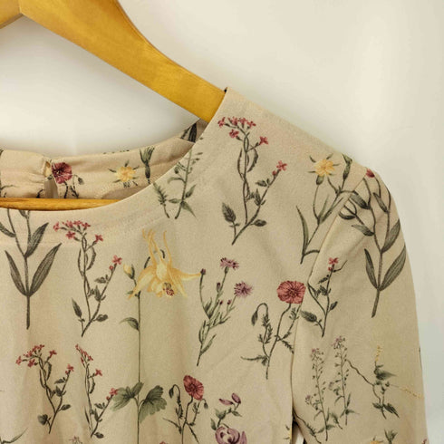 レリアン Leilian 花 総柄 S/S クルーネック ブラウス レディース 9