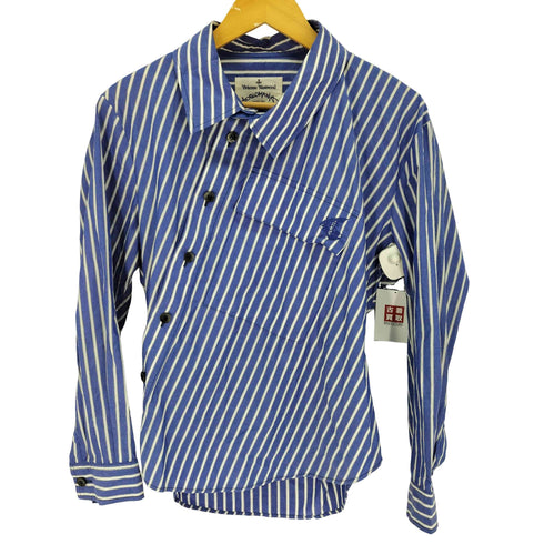 ヴィヴィアンウエストウッドアングロマニア Vivienne Westwood ANGLOMANIA アシンメトリーデザイン ストライプ シャツ メンズ 40