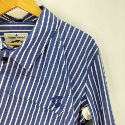 ヴィヴィアンウエストウッドアングロマニア Vivienne Westwood ANGLOMANIA アシンメトリーデザイン ストライプ シャツ メンズ 40