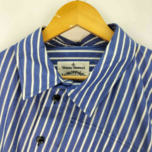 ヴィヴィアンウエストウッドアングロマニア Vivienne Westwood ANGLOMANIA アシンメトリーデザイン ストライプ シャツ メンズ 40