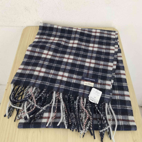 ニューヨーカー NEWYORKER pure cashmere カシミヤ100% チェックマフラー レディース