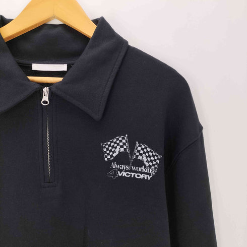 ザラ ZARA TEXT PRINT QUARTER-ZIP SWEATSHIRT ジッパー付きテキストスウェットシャツ メンズ import:M