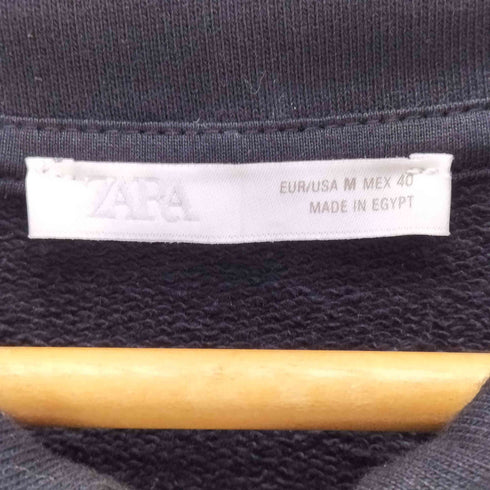 ザラ ZARA TEXT PRINT QUARTER-ZIP SWEATSHIRT ジッパー付きテキストスウェットシャツ メンズ import:M