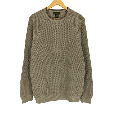エディーバウアー Eddie Bauer リブ編みクルーネック L/S ニットセーター メンズ M