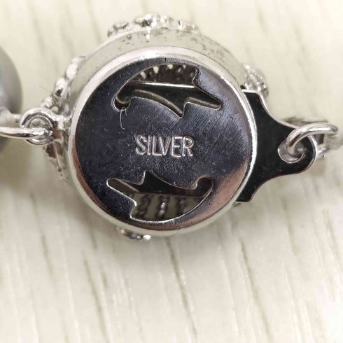 SILVER 刻印 パール チェーン ネックレス レディース