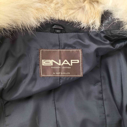 LANAP calf suede カーフスエード ファー レザー コート レディース JPN:11号