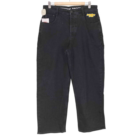 HOMEBOY ロゴワッペン ブラックデニムパンツ メンズ W32 L32