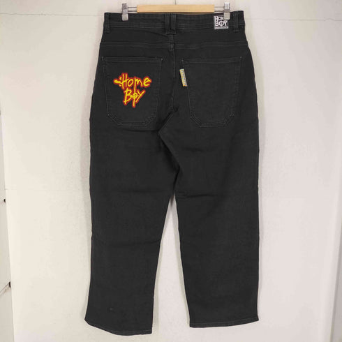 HOMEBOY ロゴワッペン ブラックデニムパンツ メンズ W32 L32