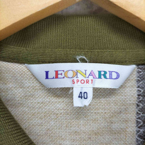 レオナール LEONARD SPORT パッチワーク 長袖 ロングスリーブ ポロシャツ レディース JPN:40
