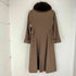 HARDY AMIES BOUTIQUE イタリア製 ファー付きウールロングコート レディース JPN:9号