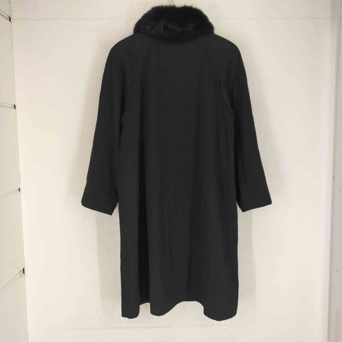 Burette Club ビューレクラブ cashmere blue fox fur カシミヤ混 ブルーフォックスファー ステンカラー コート レディース JPN:M