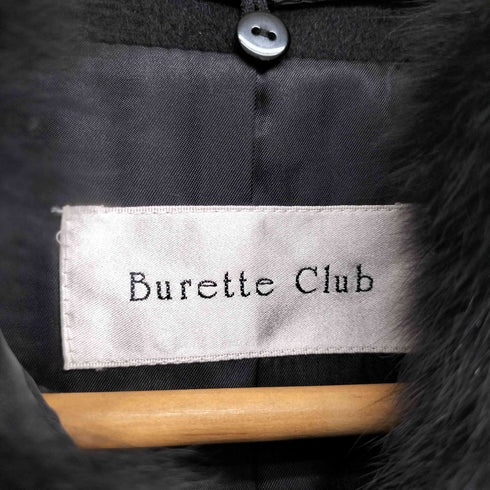 Burette Club ビューレクラブ cashmere blue fox fur カシミヤ混 ブルーフォックスファー ステンカラー コート レディース JPN:M
