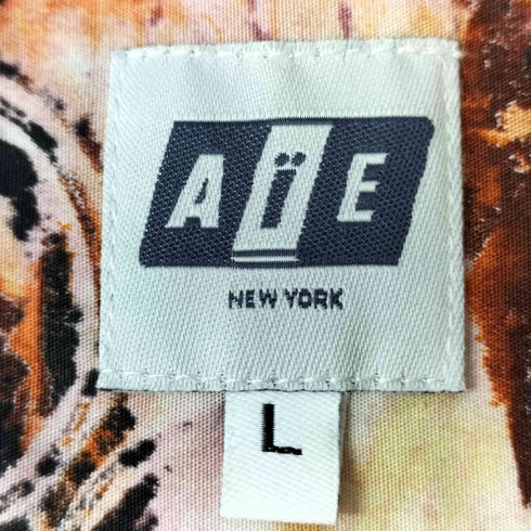 エーアイイー AiE PAINTER SHIRT COTTON ABSTRACT PRINT メンズ JPN:L